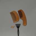 KEPCSIN 3PCS Solid Wooden Hair Brush and Small Wood Comb, Detangling Brush with Natural Bristles, Portable Scalp Massage Kit for All Hair Types, Wood Haircare Gift for Women/Men