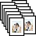 Picrit 16x20 Picture Frame Set of 6, Display Photos 11 x 14 with Mat or 16 x 20 without Mat, Wall Gallery Poster Frames Display for Home Decor, Black