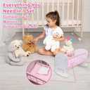 Kiddie Play Baby Doll Crib Wooden Rocking Cradle Bed for 18” Doll, Small, Measures: 19" L x 12" W x 13" H