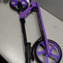 Kick Scooter for Ages 6+, Kids, Teens & Adults. Foldable Lightweight Scooter with 8 Inch Big Wheels, Cup Holder, Carry Strap, Max Load 240 LBS, 3 Adjustable Levels, Gift for Childs, Purple