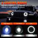 9 Inch LED Headlight Assembly, Round Hi/Lo Sealed Beam with White DRL Halo, Compatible with Jeep Wrangler JL/JLU 2018-2025, Gladiator JT 2019-2025, High Brightness Dual Beam Anti-glare Lens