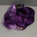 Dark Purple Wavy Long Wigs for Women Natural Curly Middle Part with Light Purple Highlight Hair Heat Resistant Synthetic Wig for Halloween Cosplay Use