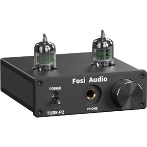 Fosi Audio P2 Headphone Amplifier Vacuum Tube Headphone Amp Mini Hi-Fi Stereo Audio with Low Ground Noise Output Protection