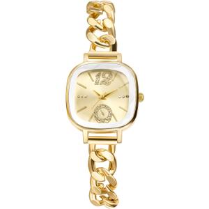 Avaner Women's Square Bracelet Watches: Analog Quartz Elegant Stainless Steel Wrist Watches for Women Ladies (Gold)