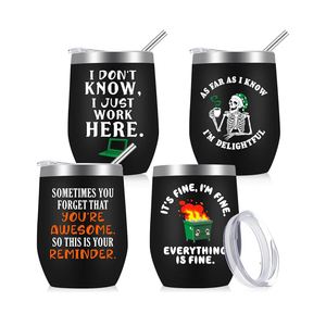 Patelai 4 Pcs Valentines Office Tumbler Gifts 12 oz Stainless Steel Tumbler with Lid Funny Dumpster Fire Insulated Cup for Women Coworker Employee Staff Teacher Nurse Valentines Team Appreciation