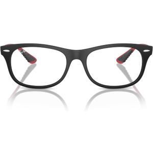 Ray-Ban Rx7307m Scuderia Ferrari Collection Square Prescription Eyewear Frames (Matte Black/Red/Demo Lens)