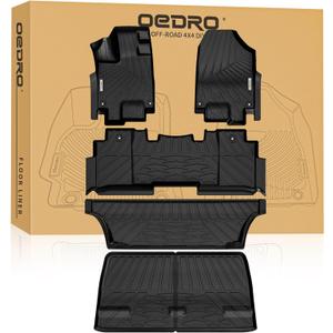 OEDRO Upgraded Floor Mats Fit for 2018-2024 2025 Honda Odyssey, All Weather Car Mats TPE Floor Liner for Odyssey Accessories,1st 2nd & 3rd Rows and Cargo Liner, Black