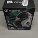 Ozeino Gaming Headset for PC, Ps4, Ps5, Xbox Headset with 7.1 Surround Sound Gaming Headphones with Noise Canceling Mic, LED Light Over Ear Headphones for Switch, Xbox Series X/S, Laptop, Mobile White