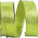 Reliant Ribbon Woven Lame Wired Edge Ribbon, 1-1/2 Inch X 25 Yards, Lime