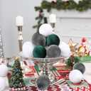 30PCS Velvet Christmas Ball Ornaments Set, 60MM/2.3Inch Shatterproof Flocked Ornaments for Christmas Tree Hanging Decorations, for Home Holiday Party Xmas Decor - White/Grey/Green.