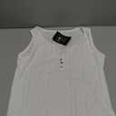 ETCYY Tank Tops for Women Loose Fit 2026 Trendy Casual Tunic Blouses Button Down V Neck T Shirts Sleeveless Summer Tops, small