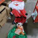 ULINE Christmas Inflatables Outdoor Decorations Santa Claus on Sleigh, Reindeer for Holiday Yard Christmas Decor, May Vary