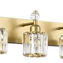 PRESDE Crystal 6 Light Bathroom Vanity Lights Gold Vanity Light for Bathroom Over Mirror Modern Wall Sconce