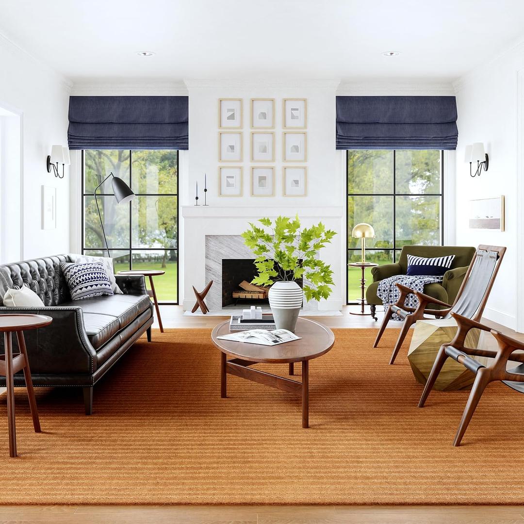 Nuloom Southwest Rust Striped Hand Tufted Wool Area Rug, 8' x 10' | Nuloom Southwest Striped 8' x 10' Wool Area Rug for Living Room Bedroom Dining Room, Rust
