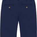 Izod Boys' School Uniform Adaptive Chino Shorts, Adjustable Waistband, Velcro Closure, and Faux Buttons (7, Navy)