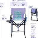 EVER ADVANCED Portable 30.7" Seat Height Tall Folding Camping Chair Directors Chair High Foldable Bar Stool with Side Table for Makeup Artist, Sports Event, Craft Show, Supports 350LBS