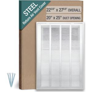 20 x 25 Inch (Duct Opening) Return Air Filter Grille for 1 Inch Filters, HVAC Vent Cover for Wall & Ceiling, Powder-Coated Steel with Removable Door
