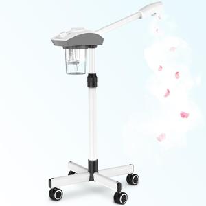 TASALON Professional Facial Steamer Machine on Wheels, Standing Esthetician Steamer with Hot Mist, Facial Be Used for Skin Rejuvenation, Steamer for Facial Used for Spa or Personal Care, White