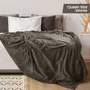 Utopia Bedding Fleece Blanket Queen Size Brown 300GSM Luxury Fuzzy Soft Anti-Static Microfiber Bed Blanket (90x90 Inch)