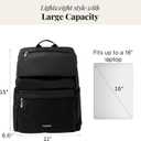 Baggallini Flap Laptop Backpack - 15"x11" Lightweight Work Travel Bag w/Luggage Sleeve & RFID