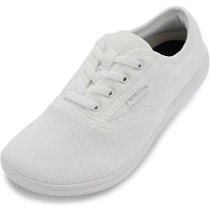 WHITIN Women's Knit Wide Minimalist Barefoot Shoes Width Toe Box Zero Drop Sole Sneakers Minimus Size 9 9W Tennis Running Walking Training White 