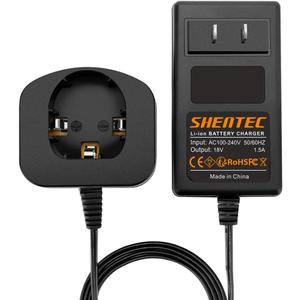 Shentec 18V Lithuim Charger p118 p117 Compatible with Ryobi 18V Li-ion Battery P118b P102 P103 P104 P105 P106 P107 P108 P109 BPL-1815 BPL-1820G BPL18151 (Not Compatible with Ni-MH/Ni-Cd Battery)