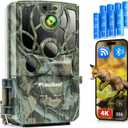 usogood Trail Camera WiFi 4K 48MP, Game Camera that Send Pictures to Phone,8 Batteries & 32GB Card,Wifi Trail Cameras with Night Vison Motion Activated Waterproof for Deer/Backyard/Wildlife Monitoring (green)