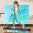 Rayspace Walking Pad with 12% Incline/Adjustable Height, Upgraded 3.5HP Walking Pad with Handle Bar, 4 in 1 Foldable Under Desk Treadmill, Electric Portable Treadmills for Home 350LBS, LED Display