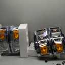 for 2014-2015 Chevy Silverado 1500 Pickup Headlights Assembly Halogen Factory OE Style Chrome Housing Replacement Driver and Passenger Side Pair (OE Type, A-Chrome Housing Amber Reflector)