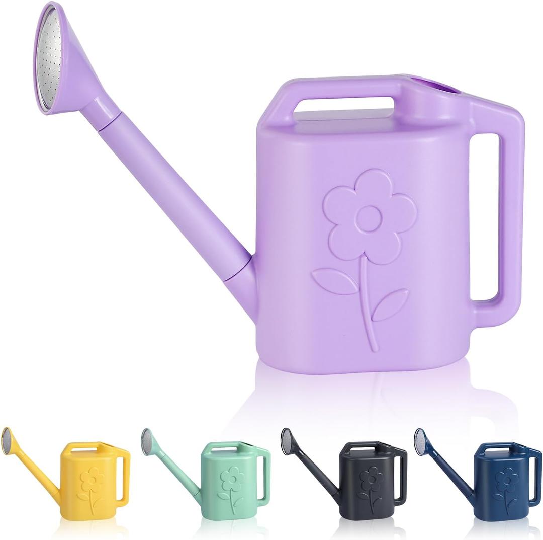 2.8L Watering Can for Indoor Plants, Garden Watering Cans for Outdoor Plant House Flower, Modern Plant Watering Can Large Long Spout with Sprinkler Head (0.62 Gallon, Purple)