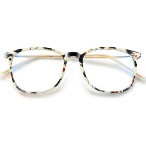 VISOONE Anti Slip TR90 Blue Light Blocking Glasses Size M Eyewear Frame with Anti Glare Eye Protection for Women GaeL (Terrazzo Tortoise)