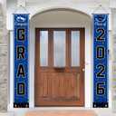 OHOME Graduation Decorations 2026 - Blue Congrats Grad Porch Banner for Graduation Party Decorations - Class of 2026 - Party Favors Supplies Backdrop Yard Signs Decor