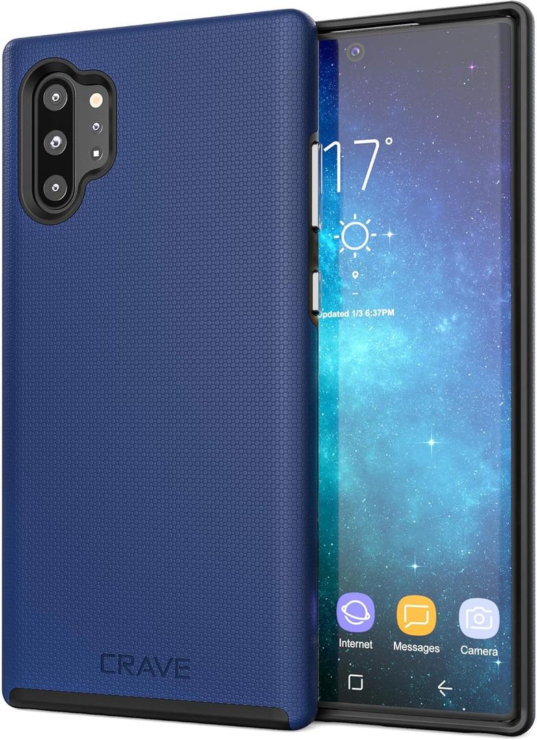 Crave for Galaxy Note 10 Plus Case, Shockproof Protection Dual Layer Case for Samsung Galaxy Note 10 Plus (6.8 inch) - Navy