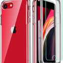 COOLQO Compatible for iPhone SE Case 2022/3rd/2020/2nd gen, [2 Pack Tempered Glass Screen Protector] [Hard PC+Soft TPU] [3 in 1] Full Body Coverage Protective Shockproof Silicone Phone Cover, Clear (SE_4.7")