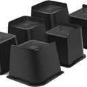 Bed Risers Heavy Duty, Oversized Furniture Risers, Support Up to 6000 Lbs, Lift 3 inch for Couch, Sofa, Table, Chair (Black 6 Pack, 6 inch)