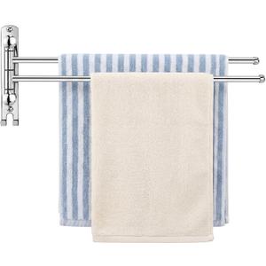 Teenyyou 20.4" Swivel Towel Rack 2 Arms 304 Stainless Steel Sliver