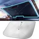 2026 TrySpace Car Windshield Sun Shade Umbrella - [Silver Heat Shield & UV Reflective] Protector for Cars, Universal Fit Medium (56"x31") | 25F Cooler, Friendly Vinyl Coatings Medium