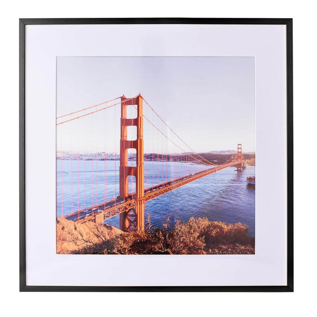 wyooxoo 16x16 Picture Frame Black Aluminum Poster Frame with Polished Plexiglass 16 x 16 Metal Gallery Wall Frame without mat for Photos, Artworks,Puzzle