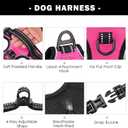 PHOEPET No Pull Dog Harnesses for Small Dogs Reflective Adjustable Front Clip Vest with Handle 2 Metal Rings 3 Buckles [Easy to Put on & Take Off](S, Pink)