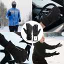 Winter Gloves for Men Women, Waterproof Warm Ski Gloves for Cold Weather, Touch Screen, Running Driving Cycling (Large, 318-black)