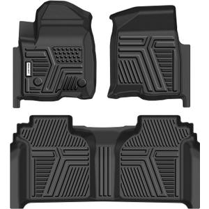 SEALIGHT Custom Fit Floor Mats for Chevy Silverado & GMC Sierra 1500 Crew Cab 2019-2026 Models | All Weather Protection, 3D Scanning Design, Non-Slip, Waterproof & Durable