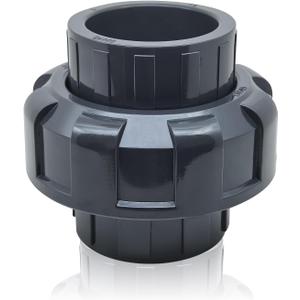 PVC Union Pipe Fittings, 1Pc 3inch Slip Union Coupling Adapter, Schedule 80, EPDM O-ring, Socket x Socket, Grey