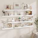 Fun Memories Floating Shelves for Wall, 48Inch Floating Shelves Set of 2, Hanging Shelf with Invisible Brackets, Wood Shelves for Living Room, Bedroom, Kitchen, White