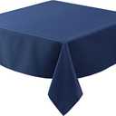 Biscaynebay Textured Fabric Square Tablecloths 70x70 Inches, Navy Water Resistant Card Table Cloth Folding Table Cover for Dining, Kitchen, Wedding and Parties etc. Machine Washable