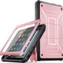 All-New 8 & 8 Plus Tablet 8,DJ&RPQ Incompatible iPad TCL Full Body Rugged Hands-Free Viewing Stand Back Cover with Screen Protector-Pink