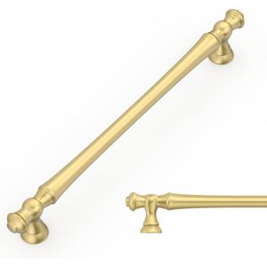 Amerdeco 10 Pack Brushed Gold Cabinet Pulls 7.5 Inch(192mm) Hole Center Cabinet Hardware Kitchen Handles for Bathroom Drawer Pulls ZH0014