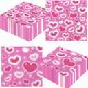 48pcs Pink Heart Valentine's Day Napkin Happy Valentine's Day Party Decoration Disposable Paper Napkin for Valentine Day, Anniversary,Wedding Table Decoration Table Decor,6.5 6.5inch
