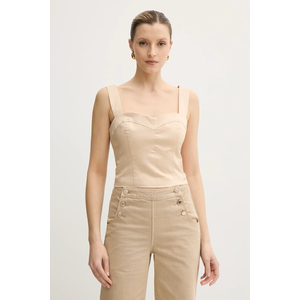 GUESS Women's Eco Sleeveless Aurora Corset, Pearl Oyster Multi Size L