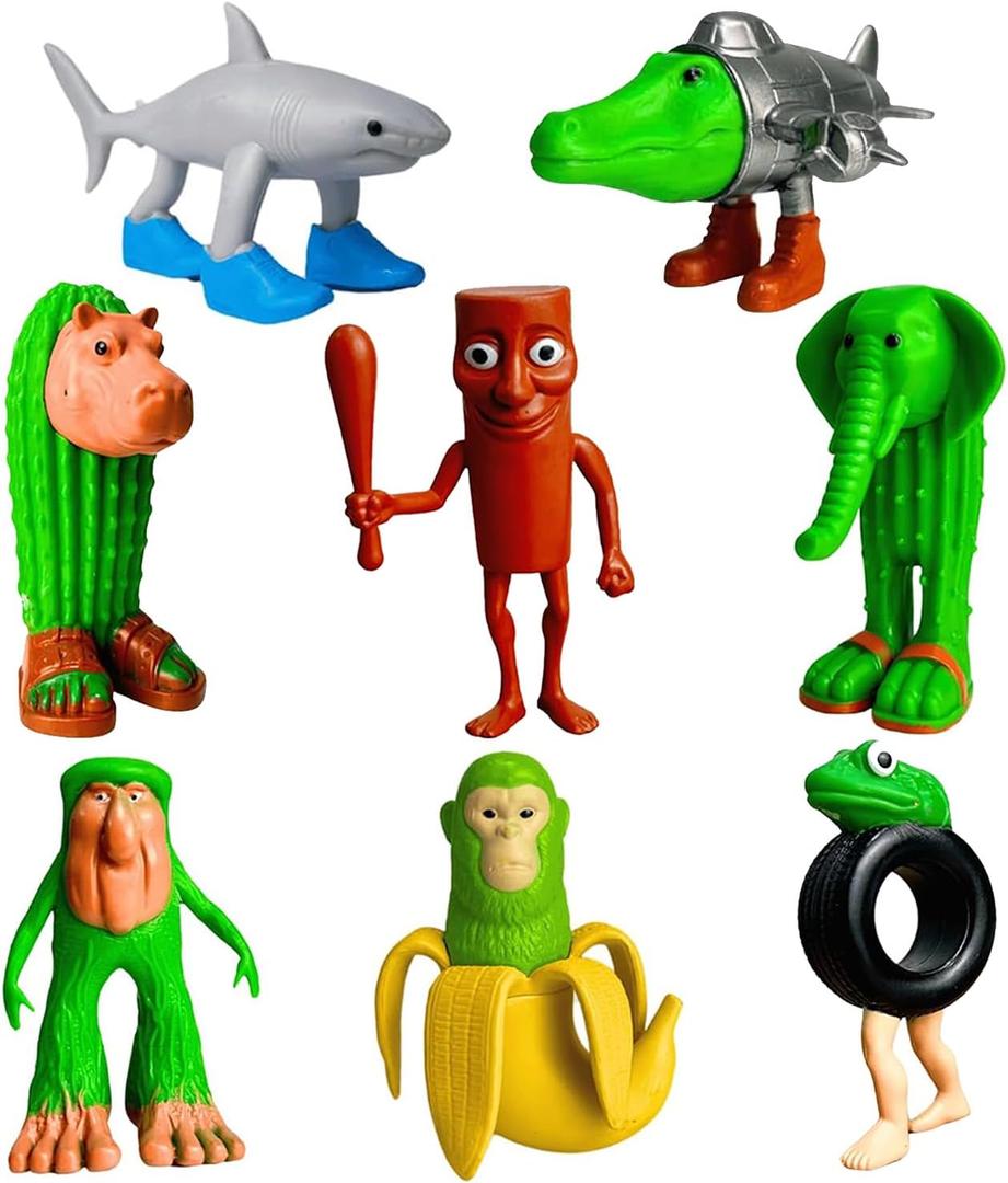 Tralalero Tralala Action Figure,Tung Tung Tung Sahur, BRR BRR Patapim,Collectible Animals Figurine Doll Gifts for Fans (Pack of 8)