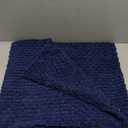 Kevin Textile Pillow Covers Decorative Set of 2 Striped Corduroy Plush Velvet Pillowcases Cushion Cover for Couch 18x18 Inch Navy Blue